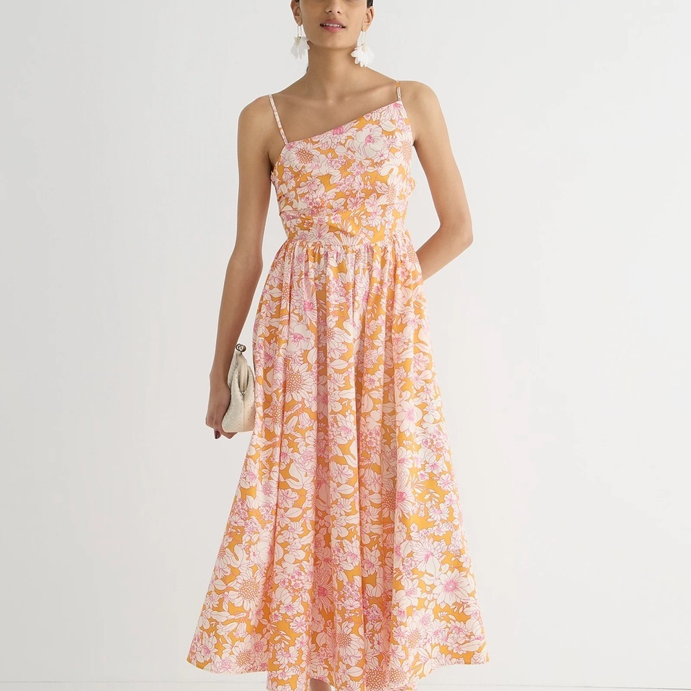 Side cutout midi dress, organic cotton - Picture 2 of 6